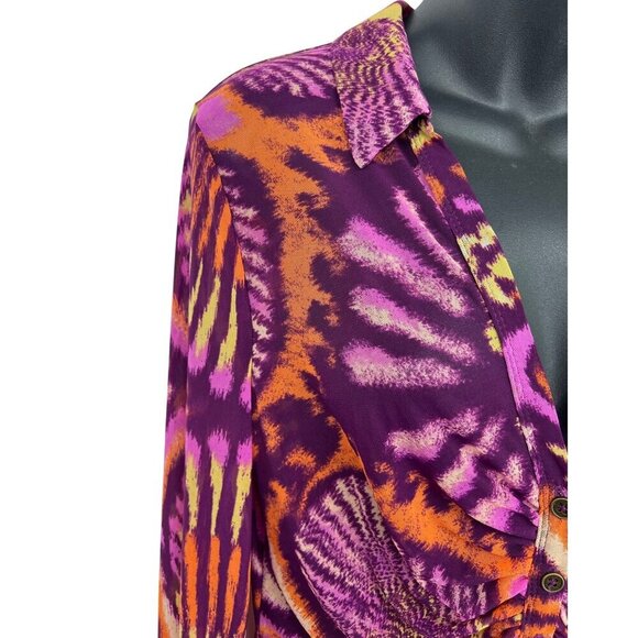 Free People Women Size Large Disco Night Combo Long Sleeve Button-Up Top EUC - Picture 5 of 10